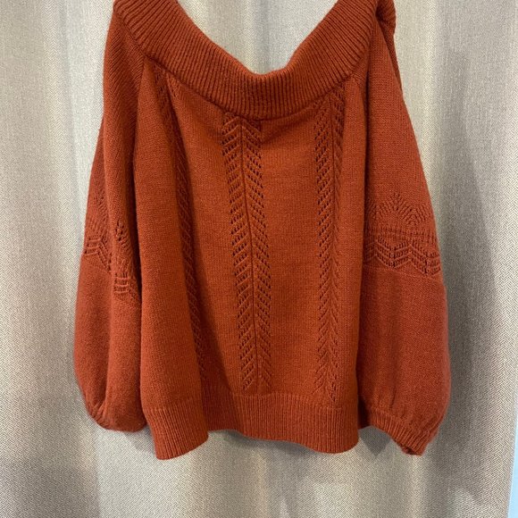 MinkPink Always Off the Shoulder Sweater Cranberry - Picture 2 of 4